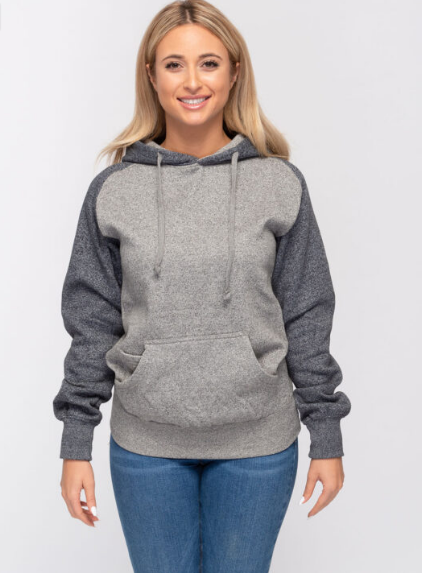 869 – Adult Heavy Weight Marled Varsity Hoodie