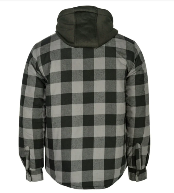 Men's Quilted Flannel Jacket with Hood TK-1687 - Image 5