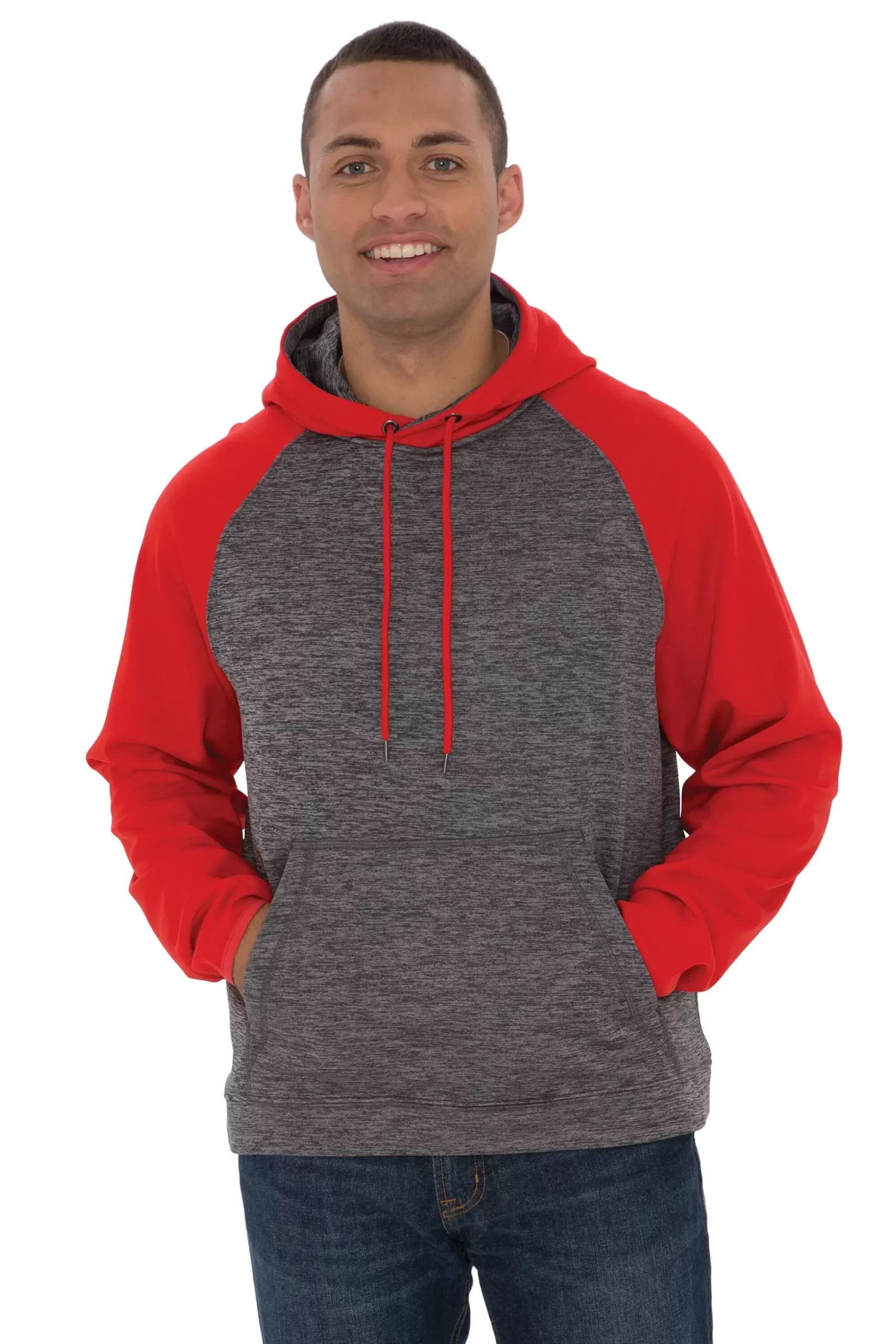 ATC Dynamic Heather Fleece Two Tone Hooded Sweatshirt. F2047