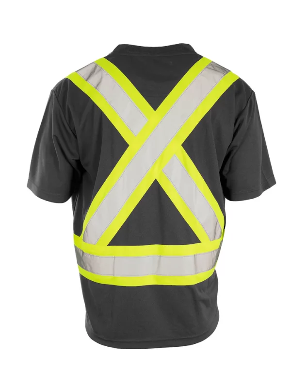 Hi-Vis V-Neck Short Sleeve Safety Tee Shirt - Image 6