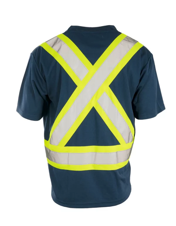 Hi-Vis V-Neck Short Sleeve Safety Tee Shirt - Image 3