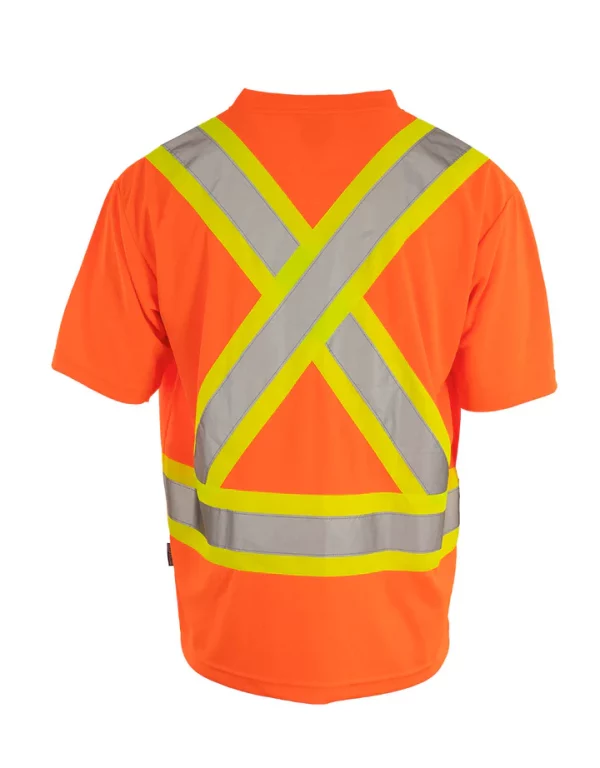 Hi-Vis V-Neck Short Sleeve Safety Tee Shirt - Image 8