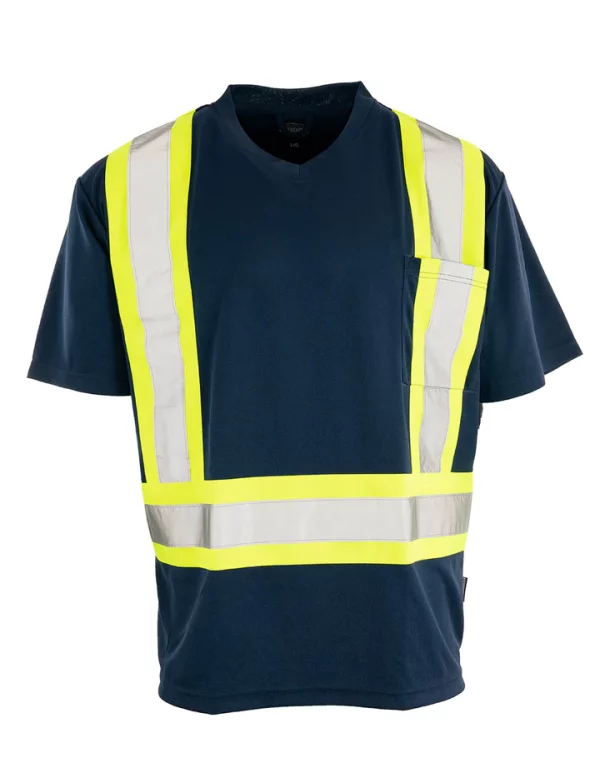 Hi-Vis V-Neck Short Sleeve Safety Tee Shirt - Image 7