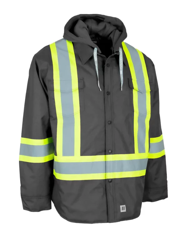 Hi-Vis Hoodie Shacket with Detachable Hood - Image 6