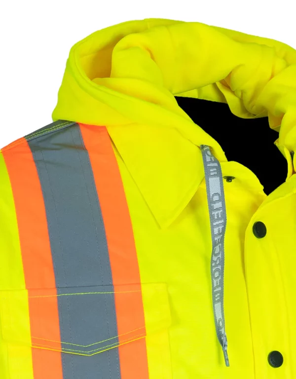 Hi-Vis Hoodie Shacket with Detachable Hood - Image 3