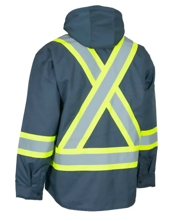 Hi-Vis Hoodie Shacket with Detachable Hood - Image 2