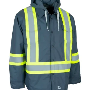 Hi-Vis Hoodie Shacket with Detachable Hood - 024-EP34