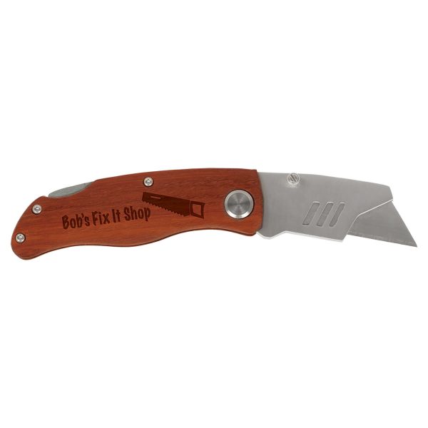4" Wood Handle Utility Knife -GFT016