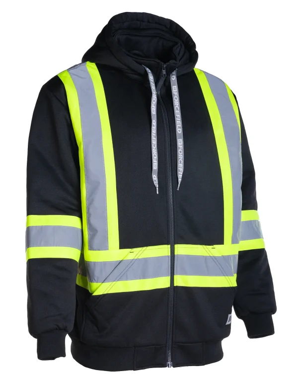 Deluxe Hi Vis Safety Hoodie with Detachable Hood 024-P844 - Image 4