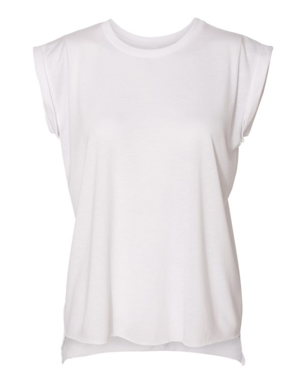 Bella + Canvas - Women's Flowy Rolled Cuffs Muscle Tee 8804 - Image 2