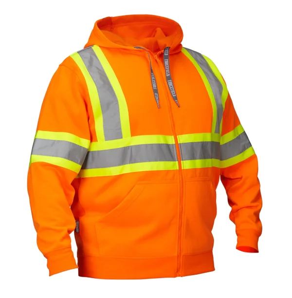 Deluxe Hi Vis Safety Hoodie with Attached Hood 024-P834J - Image 3