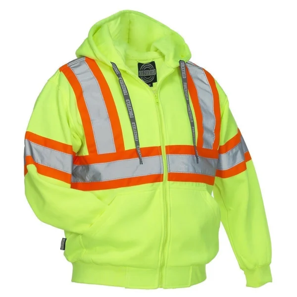 Deluxe Hi Vis Safety Hoodie with Attached Hood 024-P834J - Image 4