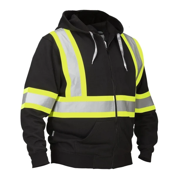 Deluxe Hi Vis Safety Hoodie with Attached Hood 024-P834J - Image 6