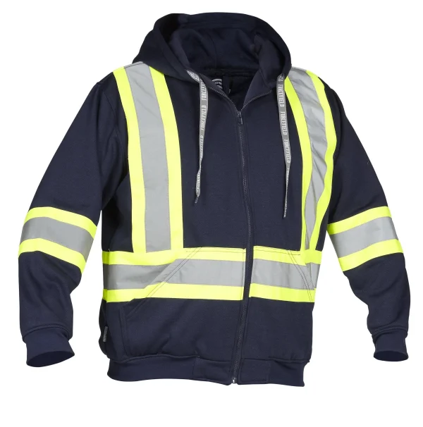 Deluxe Hi Vis Safety Hoodie with Attached Hood 024-P834J - Image 5