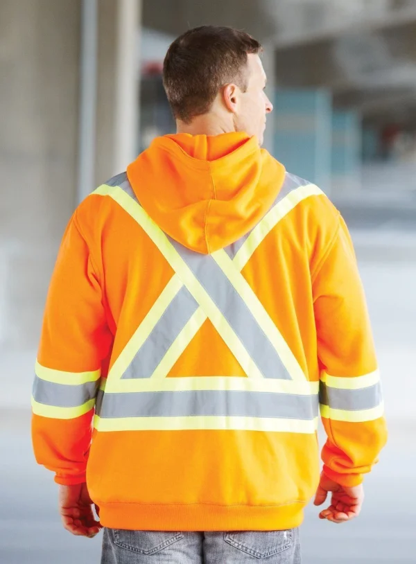 Deluxe Hi Vis Safety Hoodie with Attached Hood 024-P834J - Image 2