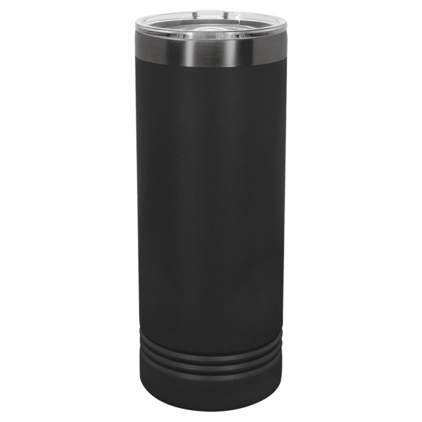 Polar Camel 22oz. Black/Ghost Black ION-Plated Skinny Tumbler with Slider Lid - LTM7030 - Image 2