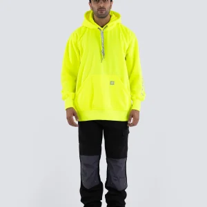 Hi Vis Lime Pullover Forcefield Logo Sleeve Graphic Hoodie - 024-P835LYNTFF
