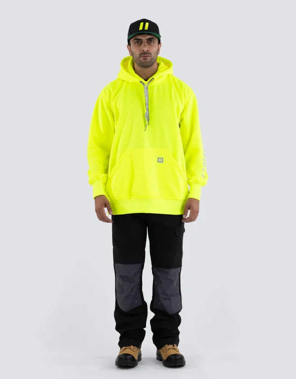 Hi Vis Lime Pullover Forcefield Logo Sleeve Graphic Hoodie - 024-P835LYNTFF