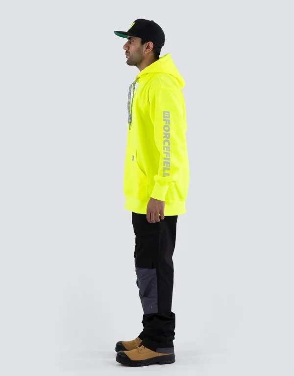 Hi Vis Lime Pullover Forcefield Logo Sleeve Graphic Hoodie - 024-P835LYNTFF - Image 7
