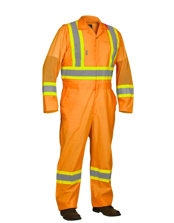 Hi Vis Safety Flagger's Coverall, Unlined - 024-771