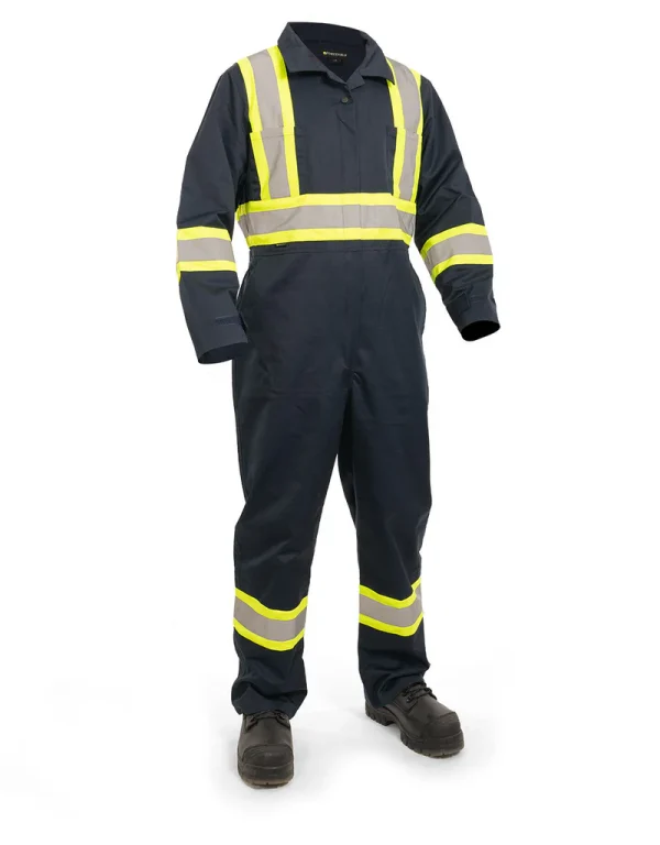 Hi Vis Navy Safety Unlined Coverall - 024-BU145