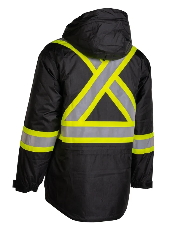 Hi-Vis Flame-Resistant (FR) Ripstop Medium Weight Lined Jacket - 024-FR705-MW - Image 4