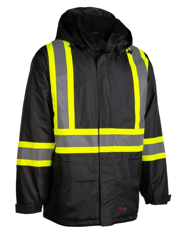 Hi-Vis Flame-Resistant (FR) Ripstop Medium Weight Lined Jacket - 024-FR705-MW - Image 3