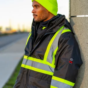 Hi-Vis Flame-Resistant (FR) Ripstop Heavy Weight Lined Jacket - 024-FR705-MX