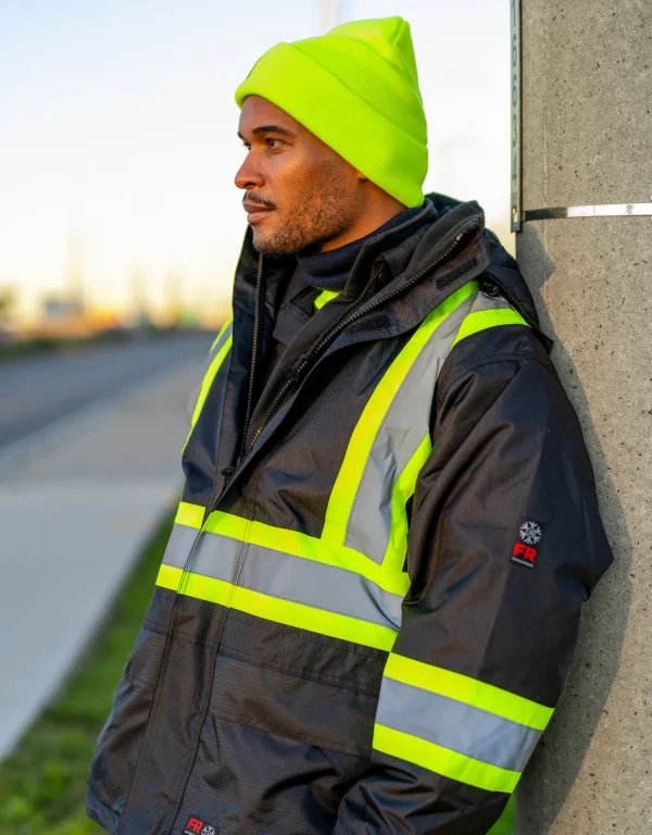 Hi-Vis Flame-Resistant (FR) Ripstop Heavy Weight Lined Jacket - 024-FR705-MX