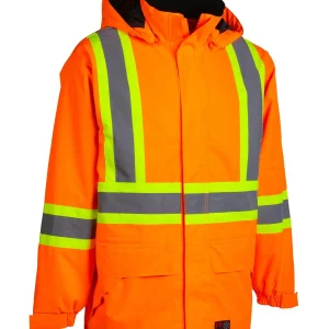 Hi-Vis Flame-Resistant (FR) Ripstop Medium Weight Lined Jacket - 024-FR705-MW