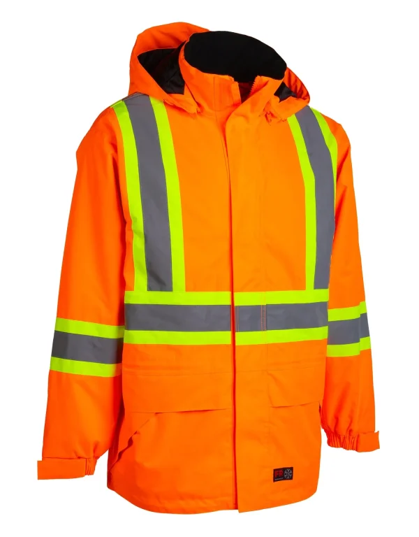 Hi-Vis Flame-Resistant (FR) Ripstop Medium Weight Lined Jacket - 024-FR705-MW