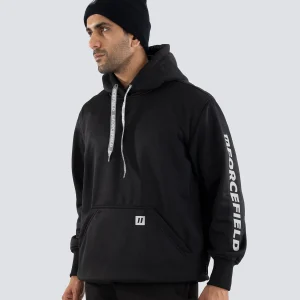 Black Pullover Forcefield Logo Sleeve Graphic Hoodie - 024-P835BKNTFF