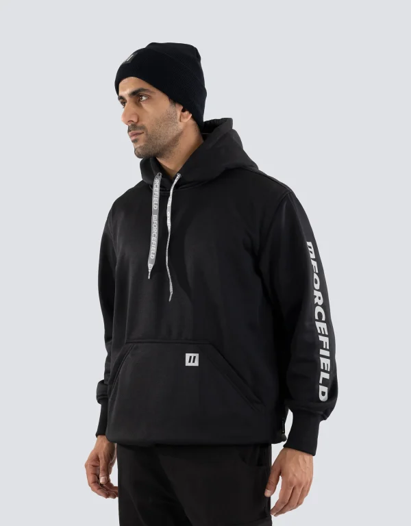 Black Pullover Forcefield Logo Sleeve Graphic Hoodie - 024-P835BKNTFF
