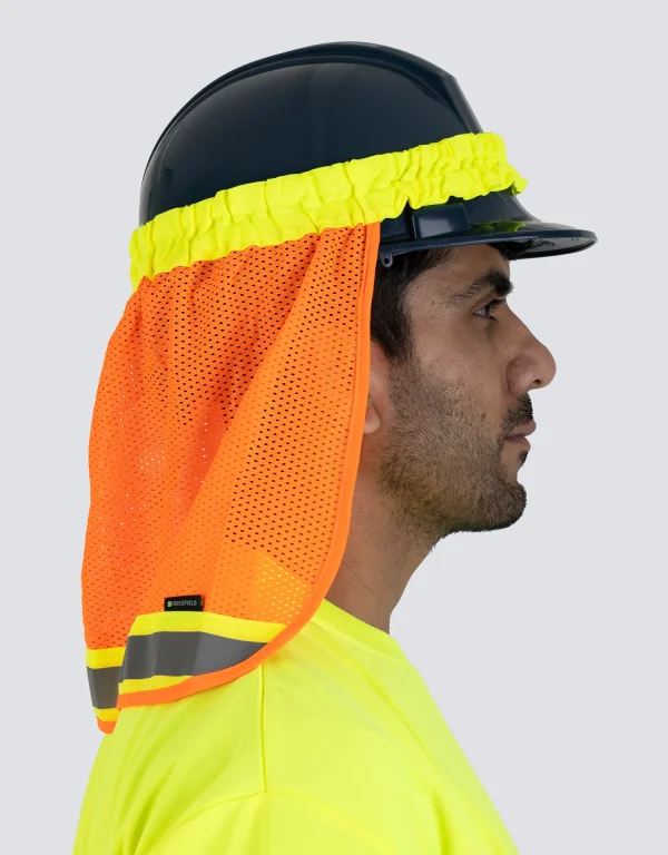 Hi-Vis Reflective Mesh Hard Hat Sun Shade Neck Sheild - 036-HHNG - Image 7