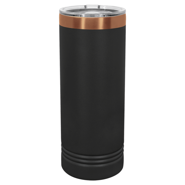 Polar Camel 22 oz. Black/Rose Gold ION-Plated Skinny Tumbler with Slider Lid - LTM7050 - Image 2