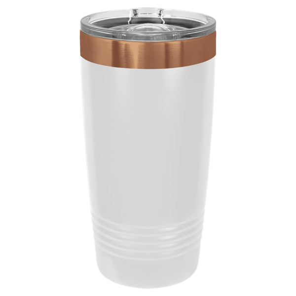 Polar Camel 20 oz. White/Rose Gold ION-Plated Ringneck Tumbler with Slider Lid - LTM7291 - Image 2