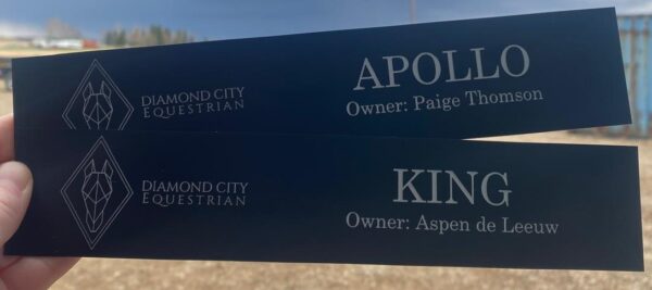 Engraved Name Plate - Black/Silver (L-100-196Q)