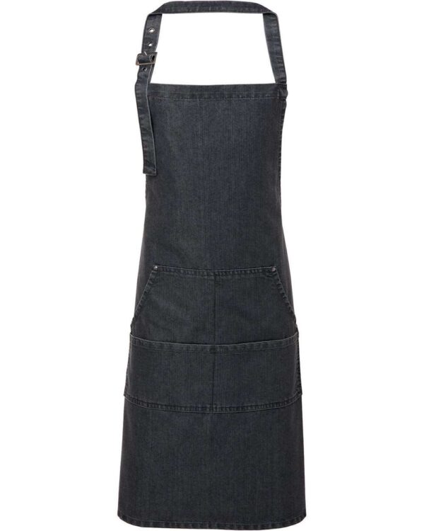 Artisan Collection by Reprime - Jeans Stitch Denim Bib Apron with Pockets - RP126 - Image 3