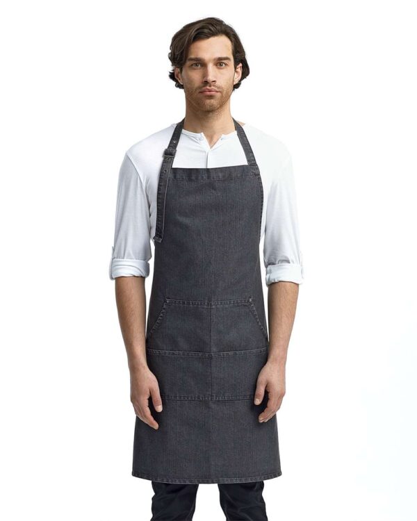 Artisan Collection by Reprime - Jeans Stitch Denim Bib Apron with Pockets - RP126