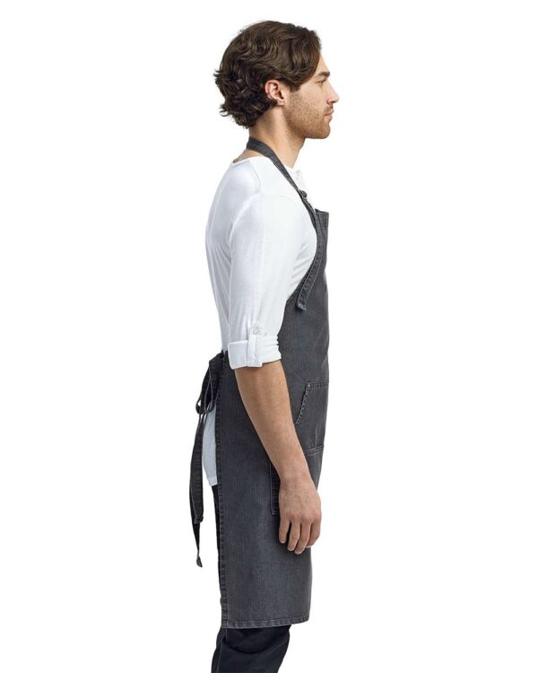 Artisan Collection by Reprime - Jeans Stitch Denim Bib Apron with Pockets - RP126 - Image 4
