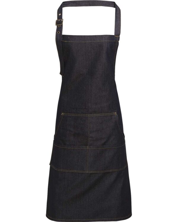 Artisan Collection by Reprime - Jeans Stitch Denim Bib Apron with Pockets - RP126 - Image 2