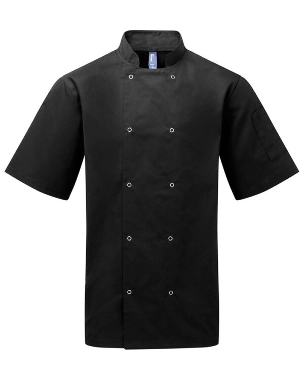 Artisan Collection by Reprime - Ten Studded Front Chef Short Sleeve Coat - RP664 - Image 3
