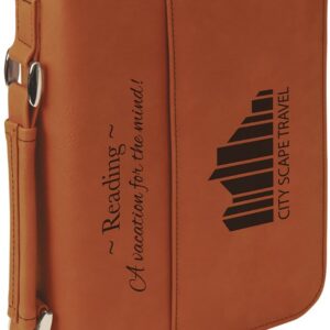 6 3/4" x 9 1/4" Rawhide Leatherette Book/Bible Cover with Handle & Zipper - GFT288
