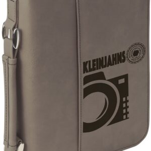 6 3/4" x 9 1/4" Gray Leatherette Book/Bible Cover with Handle & Zipper - GFT413