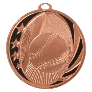 2" Bright Bronze Baseball/Softball Laserable MidNite Star Medal - MS701B
