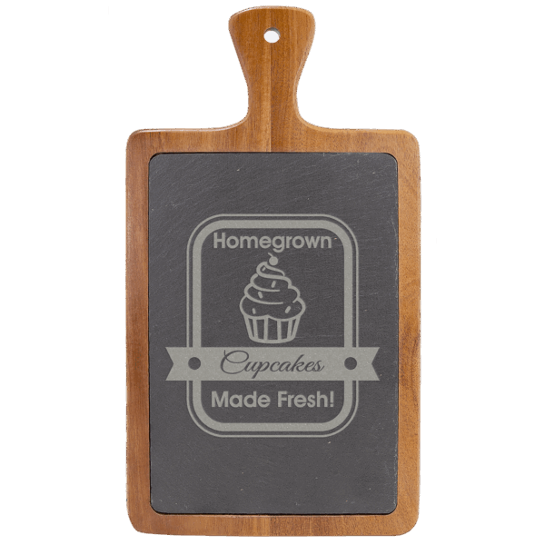 13 1/4" x 7" Acacia Wood/Slate Cutting Board - SLT075