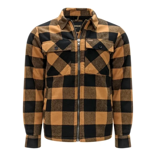 Men's Sherpa Lined Flannel Jacket with Zip Closure - TK-1783 - Image 2