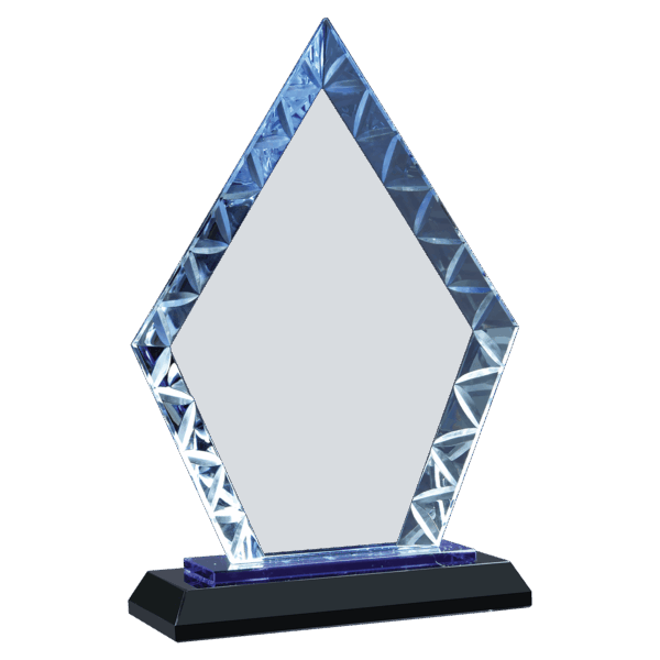 7 1/2" Clear Diamond Accent Glass on Blue & Black Reflective Base - ACG11BU