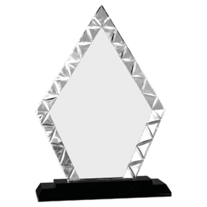 9" Diamond Accent Glass on Black Base - ACG13