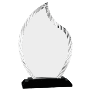 8" Flame Accent Glass on Black Base - ACG31